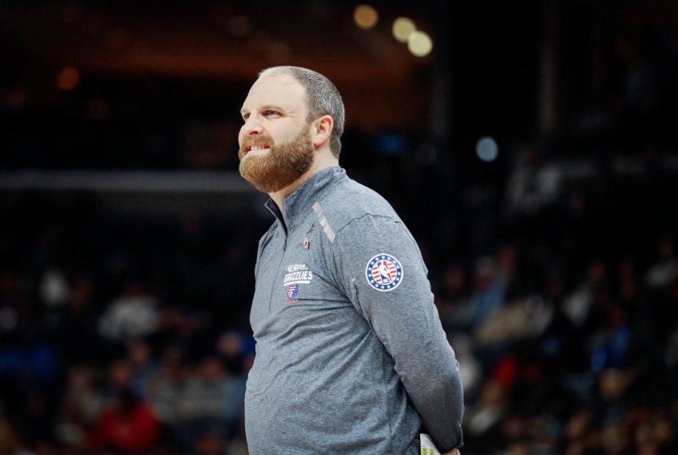 <strong>Grizzlies head coach Taylor Jenkins watches from the sidelines during a loss to the Phoenix Suns on Friday, Nov. 12, 2021.</strong> (Mark Weber/The Daily Memphian)