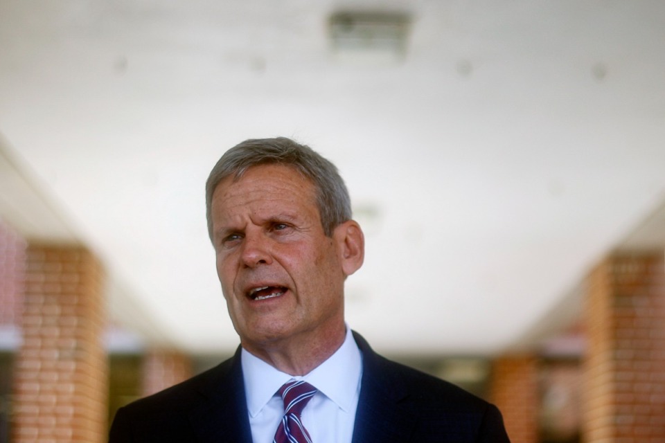 <strong>Soon after Gov. Bill Lee, seen here in August, approved the new legislation Friday, eight students with disabilities&nbsp; sued the state, saying the changes violate the federal Americans with Disabilities Act by creating an unsafe learning environment, especially for immunocompromised students.</strong>&nbsp;(AP File)