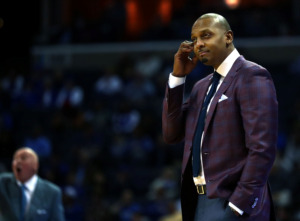 <strong>Memphis Tigers basketball coach Penny Hardaway questions a call by the referee during a game against Tulane on Wednesday, Feb. 20, 2019.</strong> (Houston Cofield/Daily Memphian)