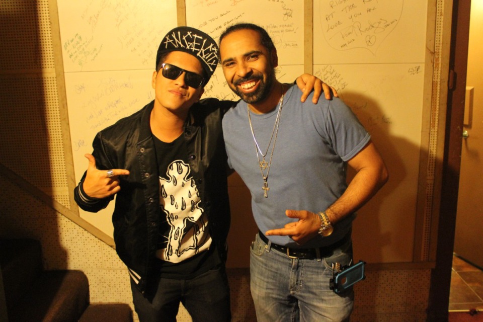 <strong>The chart-topping Mark Ronson song &ldquo;Uptown Funk&rdquo; featuring Bruno Mars (left) was recorded in Memphis at Royal Studios with producer Boo Mitchell (right).</strong> (Submitted/Daily Memphian file)
