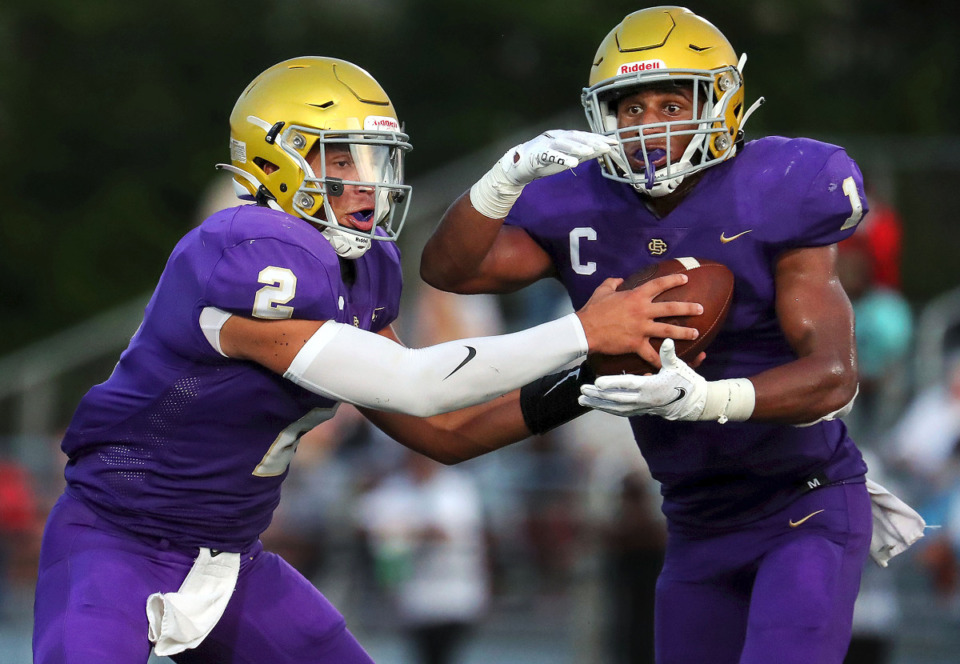 <strong>CBHS running back Dallan Hayden (1) is one of three local high school football named as finalists for the Tennessee Titans Mr. Football awards. </strong>(Patrick Lantrip/Daily Memphian file)