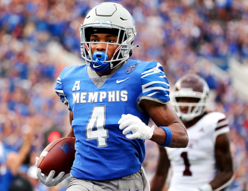 <strong>&ldquo;Looking back at it, I wouldn&rsquo;t change how anything is from my first year here to this year. ... ,&rdquo; said Memphis receiver Calvin Austin III (shown during a Sept. 18 game at Liberty Bowl Memorial Stadium).</strong> (Patrick Lantrip/Daily Memphian file)