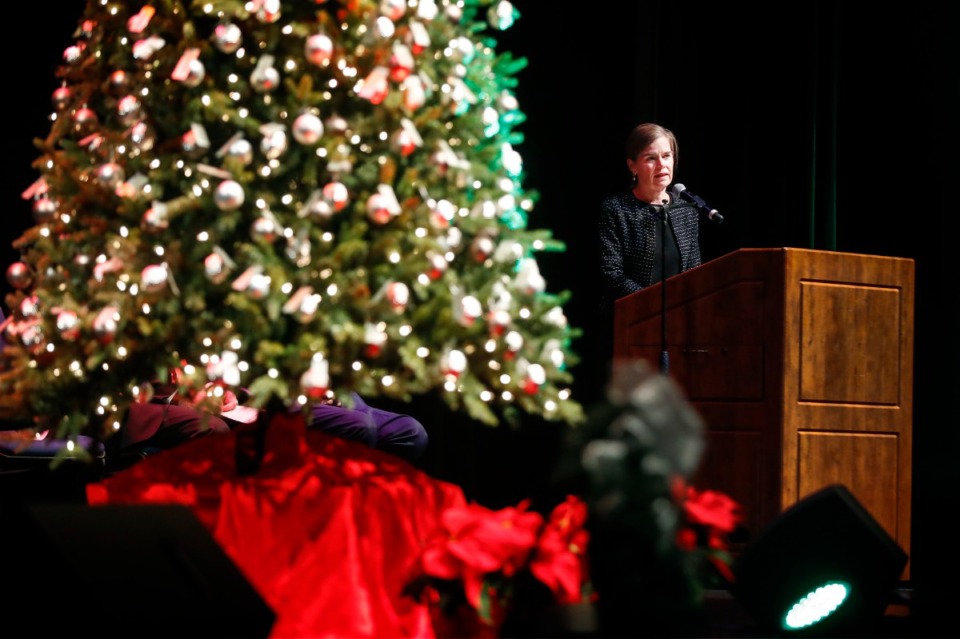 <strong>Shelby County District Attorney General Amy Weirich speaks during the Season of Remembrance event to honor the memories of homicide victims killed in Memphis this year and in years past on Monday, Nov. 29, 2021.</strong> (Mark Weber/The Daily Memphian)