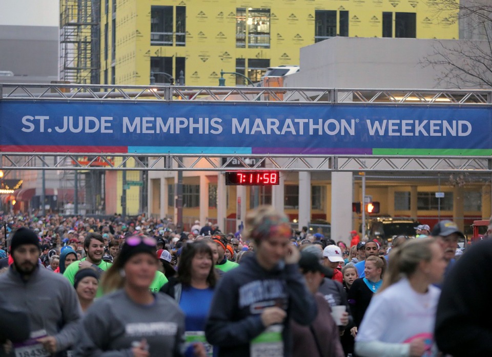 <strong>More than 26,000 people packed the streets of Downtown Memphis for the St. Jude Marathon on Dec. 7, 2019.</strong> (Patrick Lantrip/Daily Memphian file)