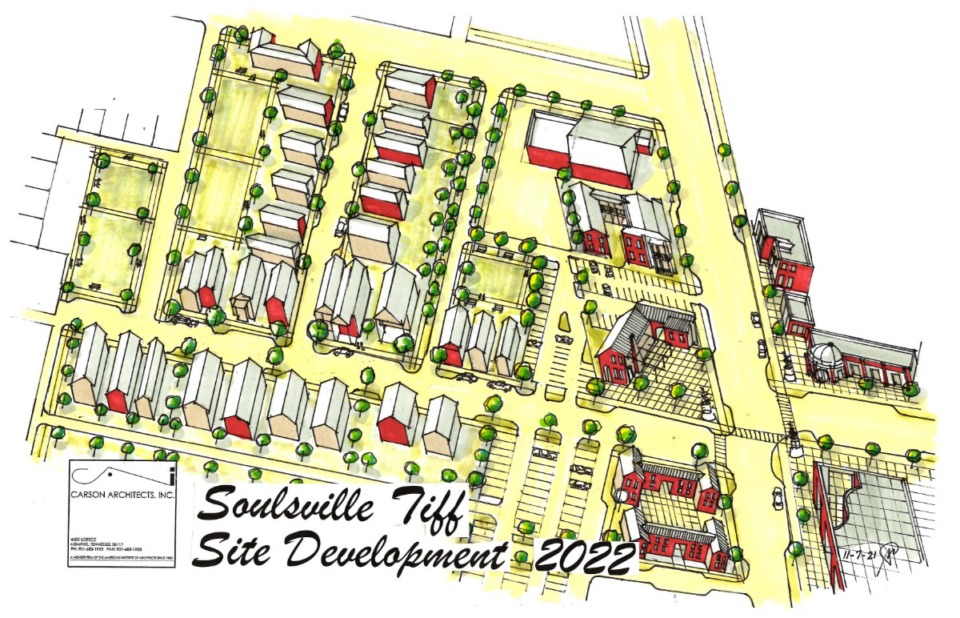 <strong>This rendering shows a potential site development in Soulsville.</strong> (Courtesy Carson Architects Inc.)