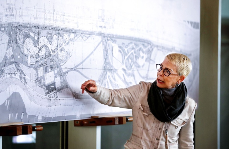<strong>Memphis River Parks Partnership CEO Carol Coletta gives an update on the status of Tom Lee Park at a Dec. 14, 2021 meeting.</strong> (Patrick Lantrip/Daily Memphian)