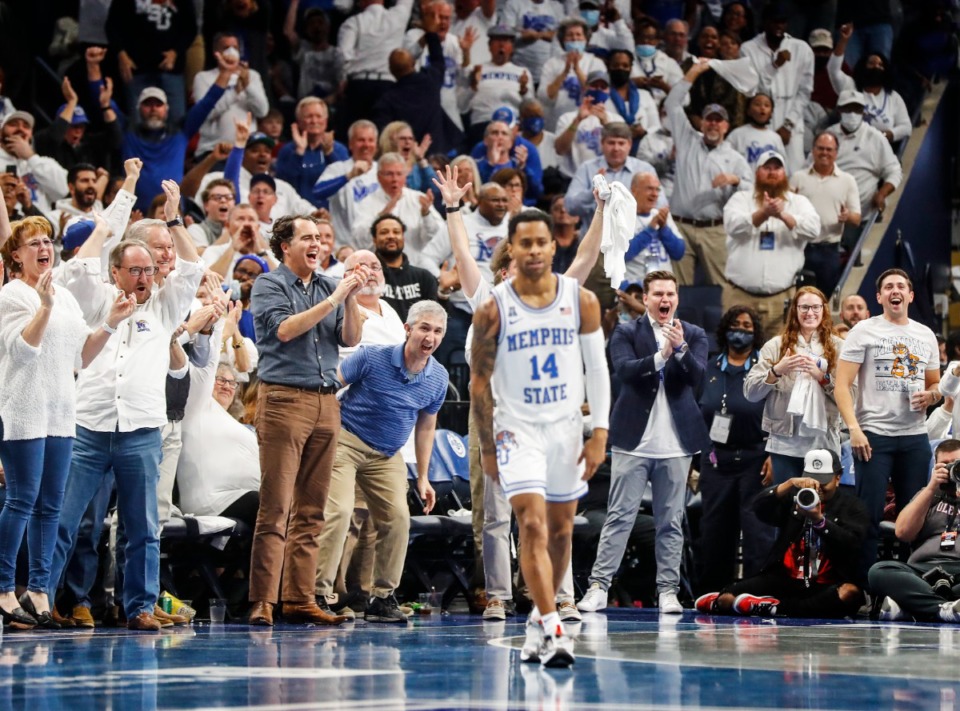 <strong>Memphis fans cheer for the Tigers in the game against Alabama on Tuesday, Dec. 14, 2021.</strong> (Mark Weber/The Daily Memphian)