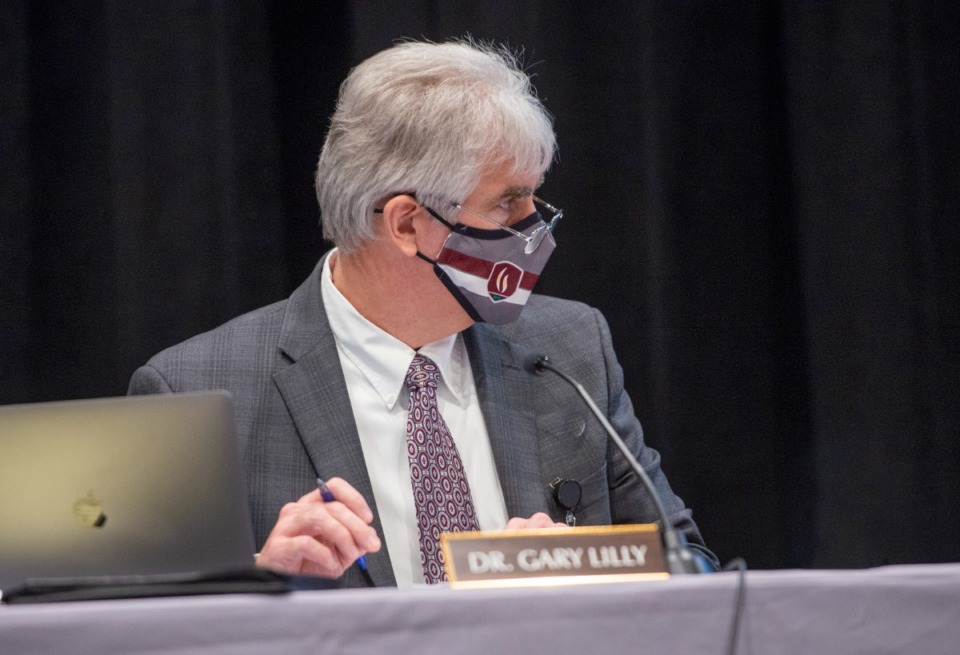 <strong>Collierville Schools superintendent Dr. Gary Lilly at a Board of Edication meeting, February 24, 2021.</strong> (Greg Campbell/Special for The Daily Memphian file)