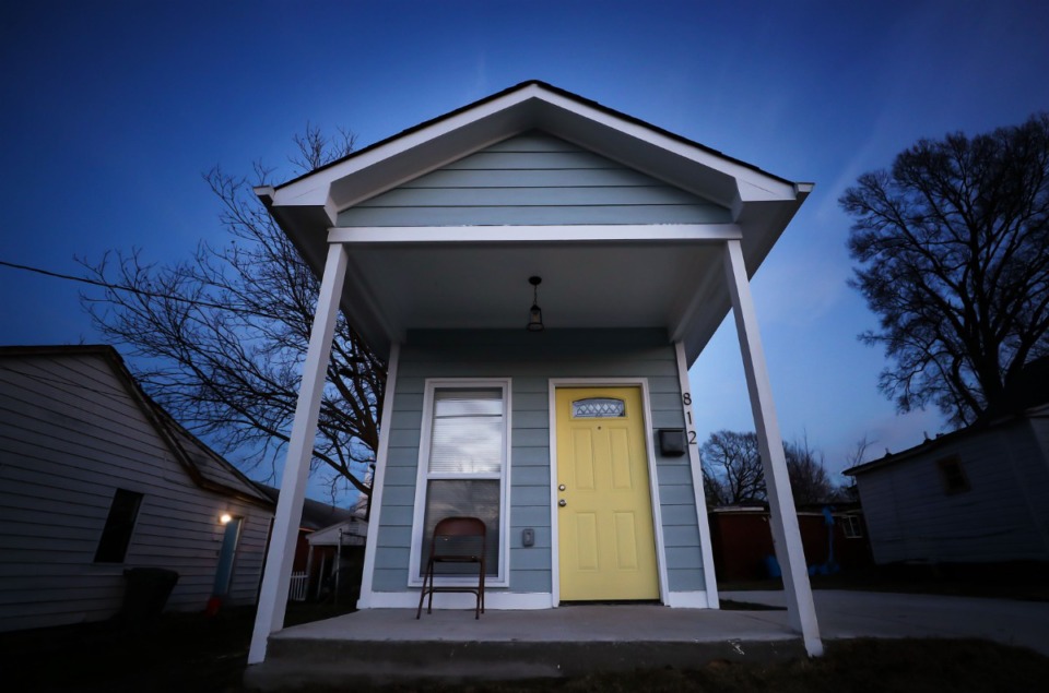 <strong>A tiny house was built by Homes for Hearts in Orange Mound.</strong> (Patrick Lantrip/Daily Memphian)