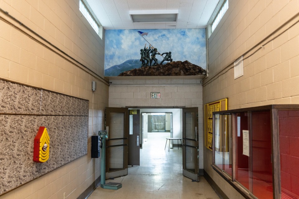 <strong>Alpha Omega plans to keep&nbsp;the mural, a recreation of Raising the Flag on Iwo Jima, an iconic photo taken during the Battle of Iwo Jima in 1945 during World War II.</strong> (Brad Vest/Special to The Daily Memphian)