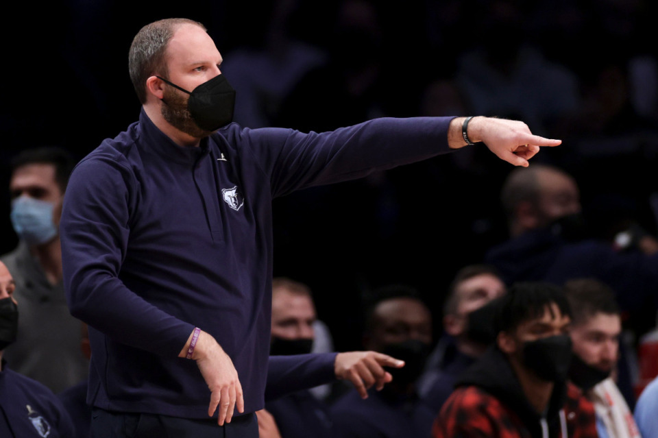 <strong>Memphis Grizzlies head coach Taylor Jenkins </strong><strong>entered health and safety protocols on Saturday morning and will not coach the Grizzlies in today&rsquo;s game in Los Angeles. </strong> (AP File Photo/Adam Hunger)