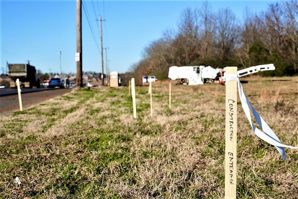 <strong>Construction crews have just started creating access to the construction site of the future Springs at Buckingham Farms apartments off E. Shelby Drive.</strong> (Tom Bailey/Daily Memphian)
