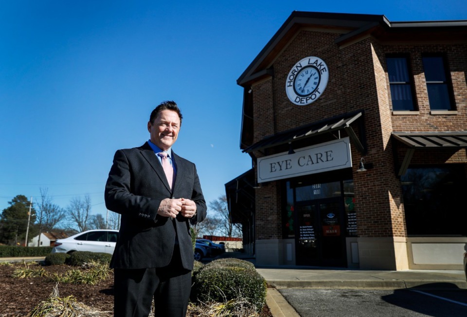 <strong>T.J. Cates stands outside Horn Lake Depot on Monday, Jan. 10. Horn Lake has hired Cates to assist in promoting the city.</strong> (Mark Weber/Daily Memphian)