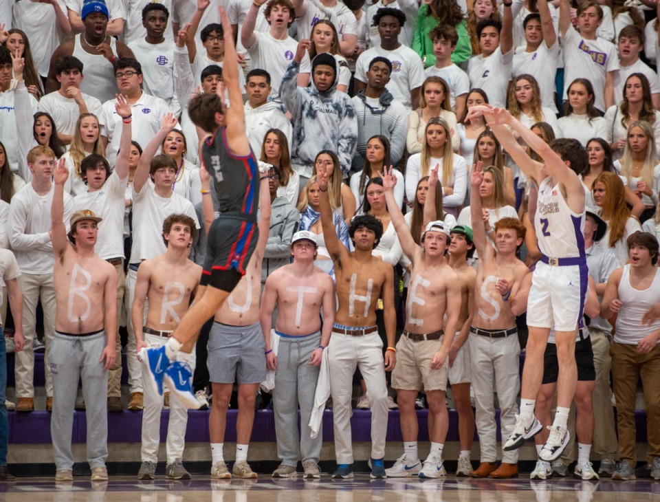 <strong>The student section of CBHS added to the excitement of the rivalry between CBHS and MUS in Friday's contest at CBHS on Jan. 28.</strong> (Greg Campbell/Special to The Daily Memphian)