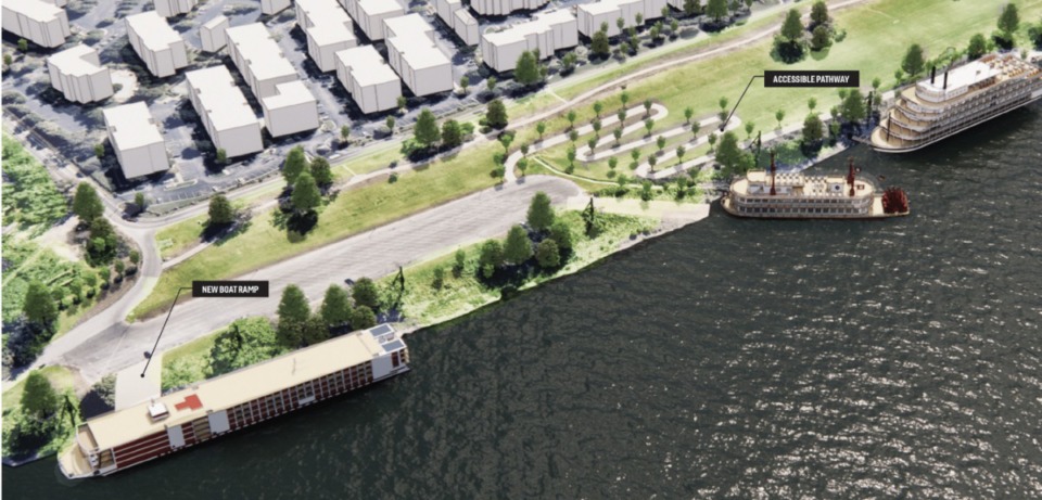 <strong>The landing in Greenbelt Park, seen here,&nbsp;would be further developed to meet the demand for the new cruise line traffic.&nbsp;</strong>(Courtesy Waterfront District proposal)