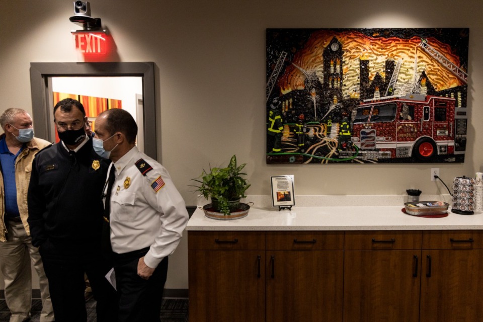 <strong>Dozens gathered Monday, Jan. 31, for a look inside the new Memphis Fire Department headquarters at 2670 Avery.</strong> (Brad Vest/Special to the Daily Memphian)