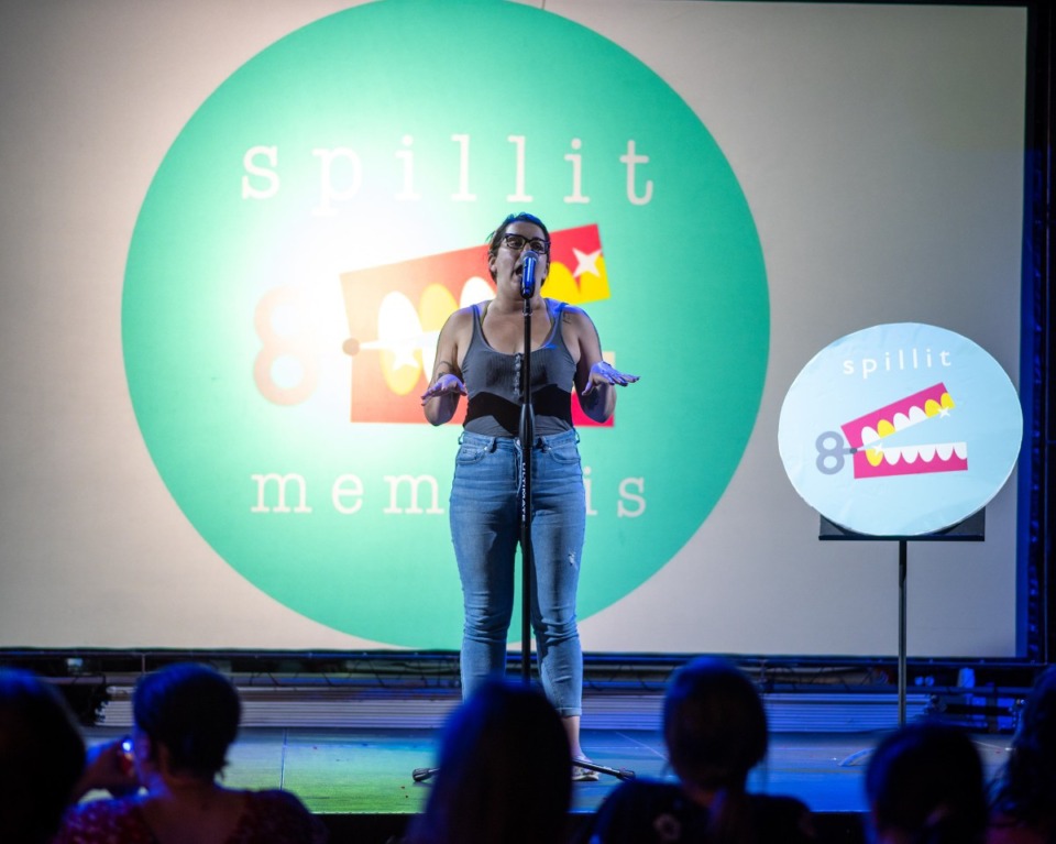 Audience members gaze at a storyteller during a Spillit Slam event in Memphis back on September 2, 2021. (<strong>Submitted</strong>)