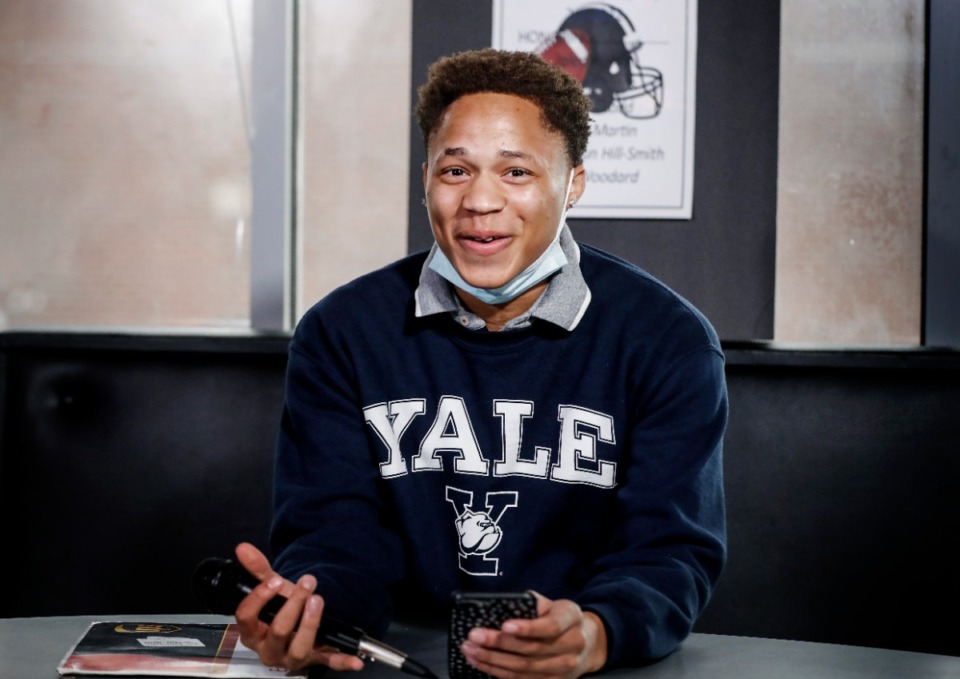 <strong>Central High football player Quincy Briggs announced on national signing day Wednesday, Feb. 2, that he&rsquo;ll be attending Yale University.&nbsp;&ldquo;My childhood wasn&rsquo;t the best. I had a two-parent household but we lived in poverty. But it wasn&rsquo;t bad,&rdquo; he said. &ldquo;... It&rsquo;s OK if you don&rsquo;t have a good situation coming up. You can break the generational curse.&rdquo;</strong> (Mark Weber/Daily Memphian)