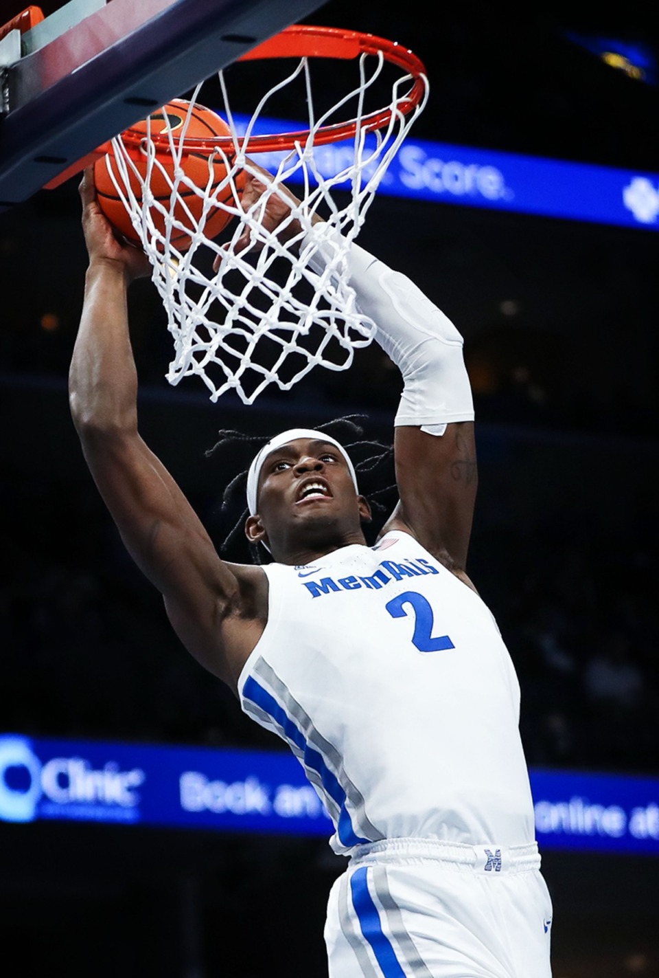 <strong>University of Memphis center Jalen Duren (2) dunks the ball against Tulane Feb.9. He&rsquo;s one of the best reasons to hope the Tigers can win the next three games.</strong> (Patrick Lantrip/Daily Memphian)