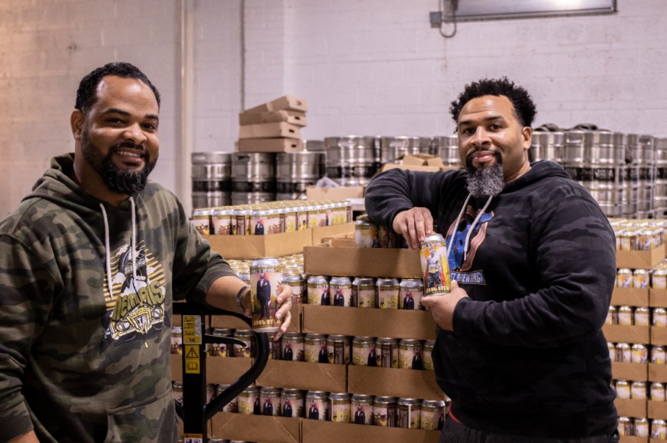 <strong>Beale Street Brewing Co.&rsquo;s Kelvin Kolheim (right, shown with his brother, chief financial officer Kendall Kolheim) has created a new beer honoring Black Memphis historical figures.</strong>&nbsp;(Meka Wilson/The Daily Memphian)