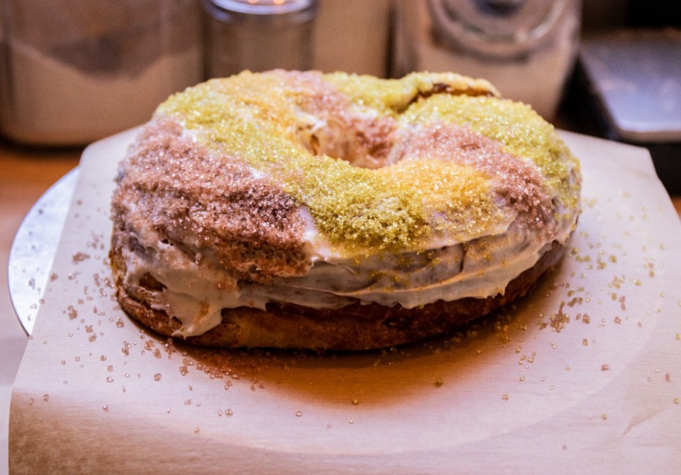 <strong>Daniel Blanchard&nbsp;objects to the use of commercially dyed sugar to create the purple, green and gold sheen on king cakes.&nbsp;His are topped with naturally colored demerara sugar.&nbsp;</strong>(Meka Wilson/The Daily Memphian)