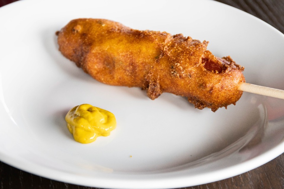 <strong>Ryan Trimm&rsquo;s corn dogs at Sweet Grass are one of Jennifer Biggs&rsquo; favorite once-in-a-while indulgences in town. </strong>(Meka Wilson/Daily Memphian)