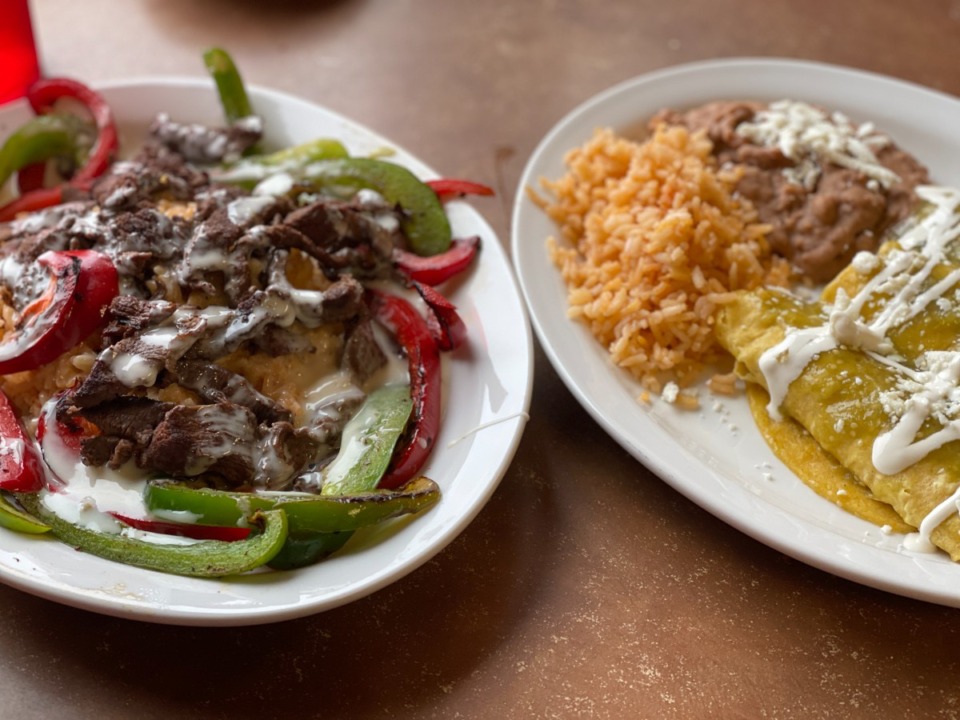 <strong>The Palacio Special (left) and enchiladas verde at El Palacio, in the former CK&rsquo;s on Park Avenue in East Memphis.</strong> (Jennifer Biggs/The Daily Memphian)