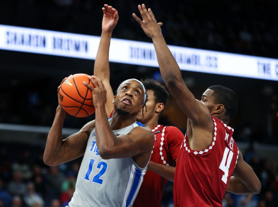 <strong>University of Memphis forward DeAndre Williams goes for a layup on Feb. 24 against Temple at FedExForum.</strong> (Patrick Lantrip/Daily Memphian)