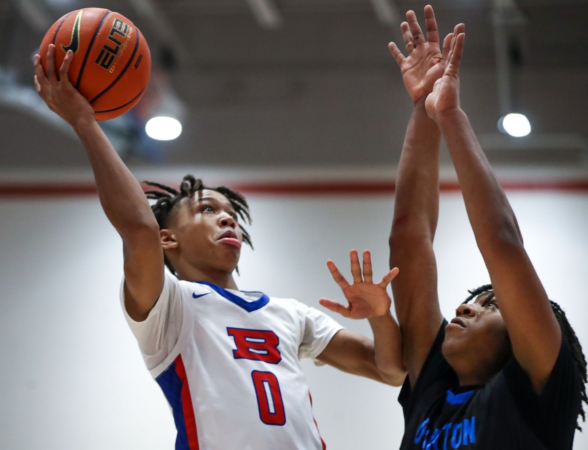 <strong>Bartlett High guard JR Jacobs (0) goes up for a lay up during a TSSAA regional quarter final game against Overton High Feb. 26, 2022.</strong> (Patrick Lantrip/Daily Memphian)