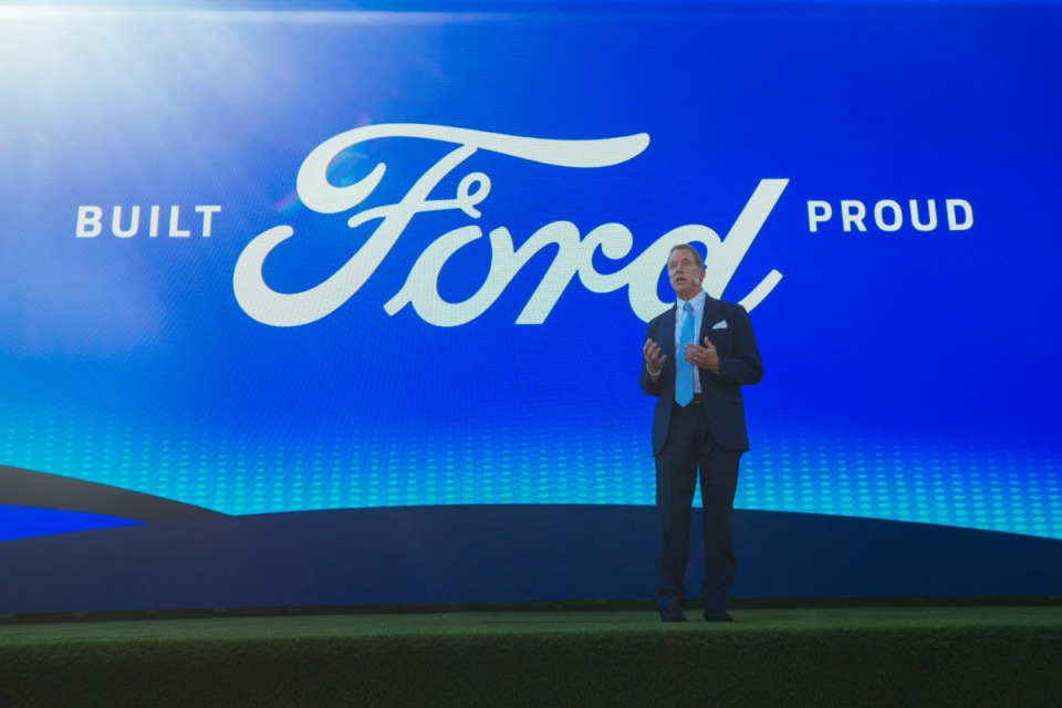 <strong>Bill Ford speaks at Ford Motor Co. West Tennessee manufacturing campus unveiling press conference at Shelby Farms on Sept. 28, 2021. </strong>(Ziggy Mack/Special to The Daily Memphian)