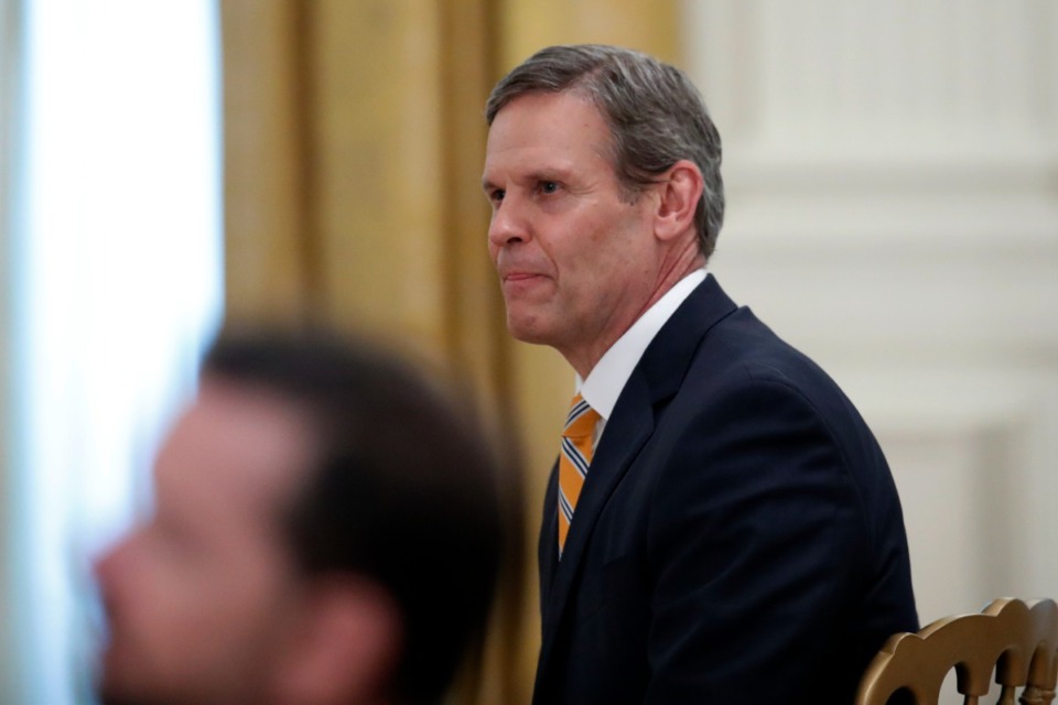 <strong>Tennessee Gov. Bill Lee, seen here,&nbsp;announced his state budget proposal will include funding for 20 more Tennessee Highway Patrol officers in Shelby County.</strong> (AP Photo/Alex Brandon)