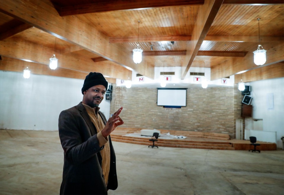 <strong>Founder Pastor Charlie Caswell leads a tour of the soon to be renovated Legacy Impact Community Resource Center. The center focuses on addressing adverse childhood effects (ACEs).</strong> (Mark Weber/The Daily Memphian file)