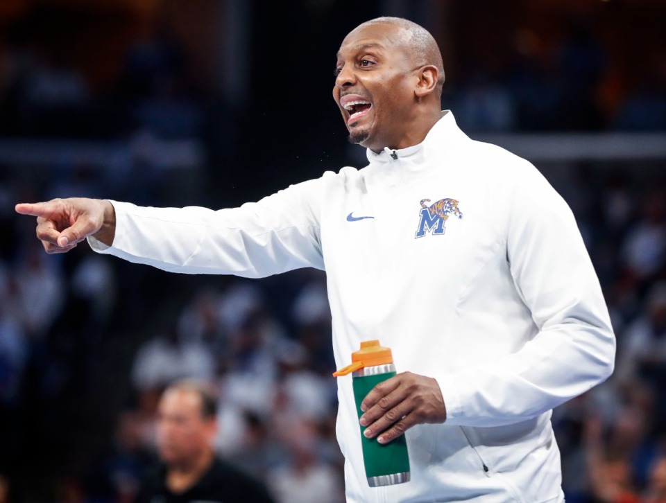 <strong>Memphis head coach Penny Hardaway on the sidelines during action against Houston on Sunday, March 6, 2022.</strong> (Mark Weber/The Daily Memphian)