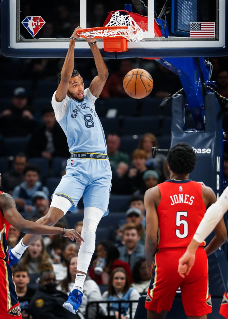 <strong>Memphis Grizzlies forwards Ziaire Williams dunks against the New Orleans Pelicans on Tuesday, March 8, 2022.</strong> (Mark Weber/The Daily Memphian)