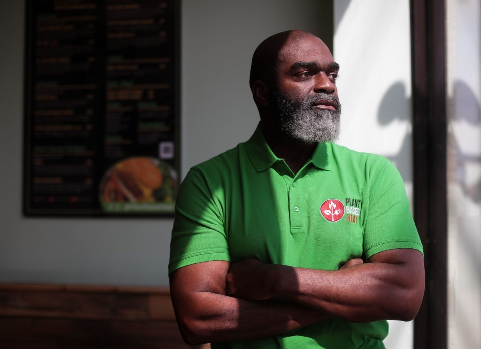 <strong>Former radio personality and nightclub owner Ralph Johnson opened Memphis Plant Based Heat vegan restaurant during summer 2021 on the Highland Strip</strong>. (Patrick Lantrip/Daily Memphian)