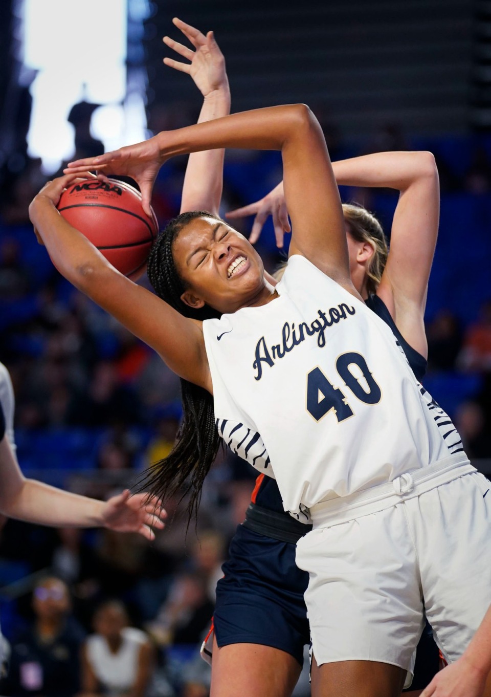 <strong>Arlington&rsquo;s Keanna Coburn is fouled as she brings down a rebound during the Division I, Class 4A game against Beech on Wednesday March 9, in Murfreesboro.</strong>&nbsp;(Mark Weber/The Daily Memphian)