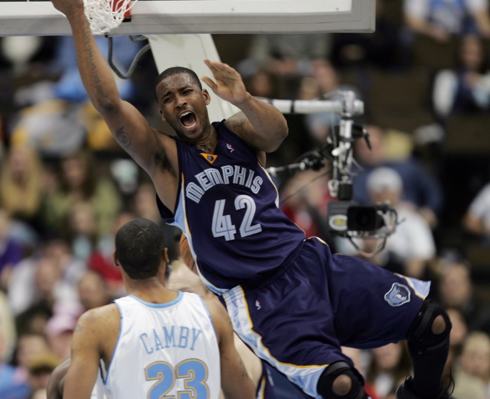 <strong>Former Memphis Grizzlies center Lorenzen Wright (in a Jan. 21, 2005 file photo) was 34 when he was shot and killed July 19, 2010. His body was found in Callis Cutoff, a grassy field in Southeast Memphis.</strong> (AP Photo/David Zalubowski)