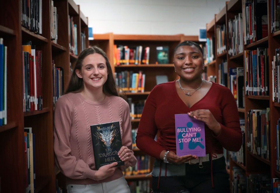 <strong>Arlington High School students Amelia Maria Wood (left) and Jaylah Sheree Whittaker have books on the market &mdash; Whittaker&rsquo;s&nbsp;&ldquo;Bullying Can&rsquo;t Stop Me!&rdquo; was released in November; Wood&rsquo;s&nbsp;&ldquo;The Dragon Heir&rdquo; is set for release this weekend.</strong> (Patrick Lantrip/Daily Memphian)
