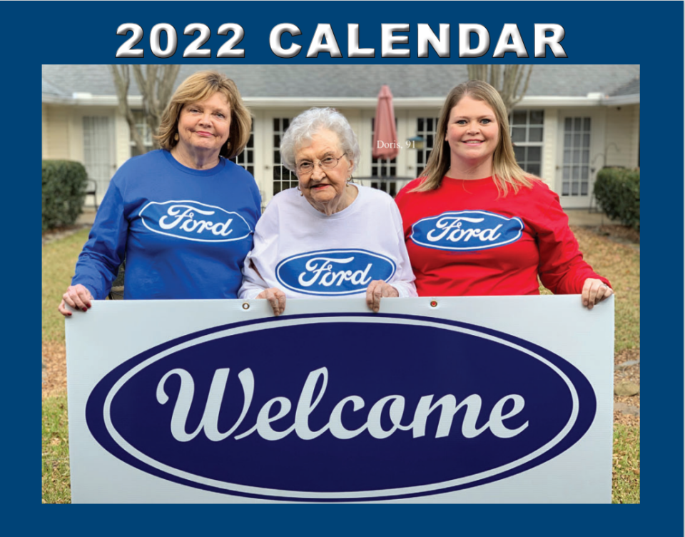 <strong>Sugar Creek Senior Living dedicated their annual calendar to Ford Co. in honor of the new Blue Oval City site.&nbsp;</strong>(Courtesy&nbsp;Sugar Creek Senior Living/Brooke Evans)