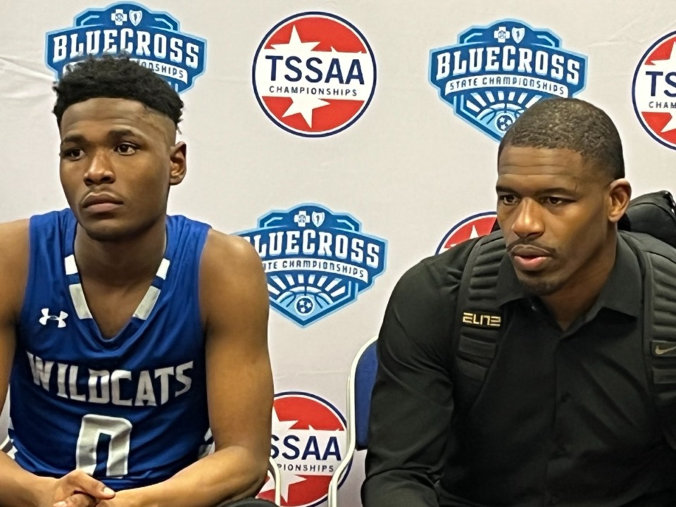 <strong>Bolton Coach Derek Coleman (right) and Jamarius Carter led the Wildcats to an unlikely appearance in the quarterfinals of the BlueCross Class AAA tournament Tuesday.</strong> (John Varlas/Daily Memphian)