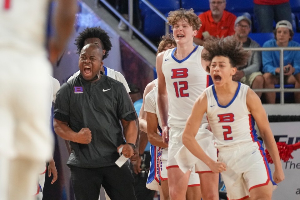 <strong>Bartlett's head coach Dion Real reacts during their first round TSSAA State Championship playoff game against Beech on March 16, 2022, in Murfreesboro, Tennessee.</strong> (Harrison McClary/The Daily Memphian)