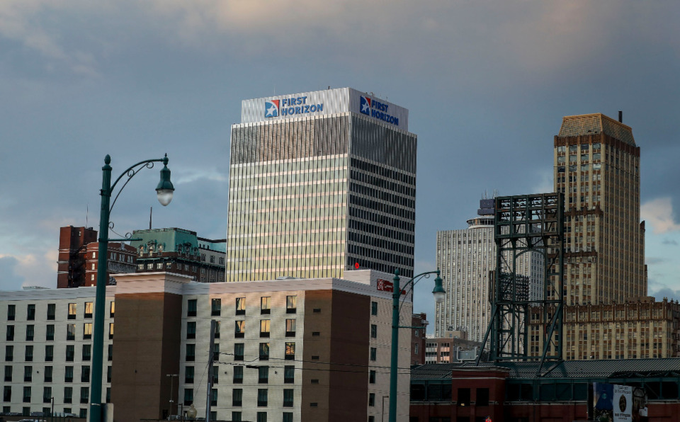 <strong>First Horizon Bank downtown headquarters on Wednesday, Nov. 6, 2019. The Fed raised interest rates for the first time since 2018 on Wednesday, March 16, hiking the rate between 0.25% and 0.5%.&nbsp;Bo Allen, First Horizon regional president for West Tennessee, Arkansas said&nbsp;&ldquo;At the end of the day, rates are still really low,&rdquo; when asked about how the recent spike in interest rates might affect lending. </strong>(Mark Weber/Daily Memphian file)