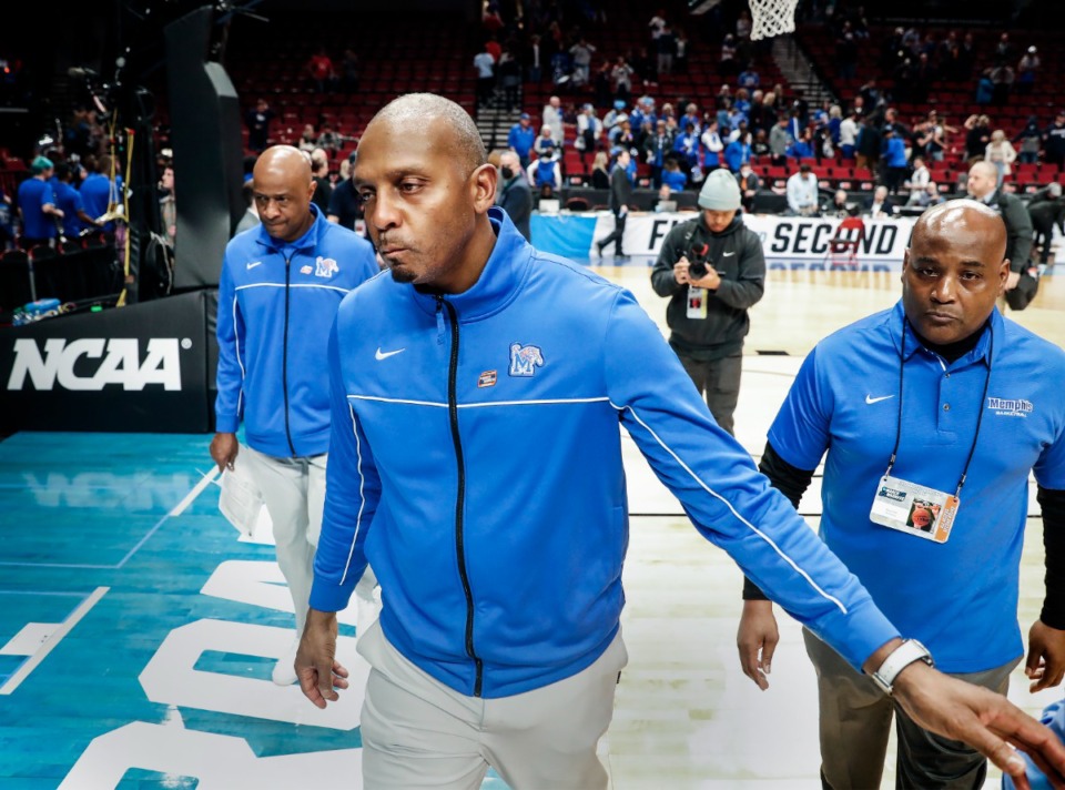<strong>Tigers head coach Penny Hardaway walks off the court after falling to Gonzaga on Saturday, March 19, 2022 at the NCAA tournament in Portland, Oregon.</strong> (Mark Weber/The Daily Memphian)