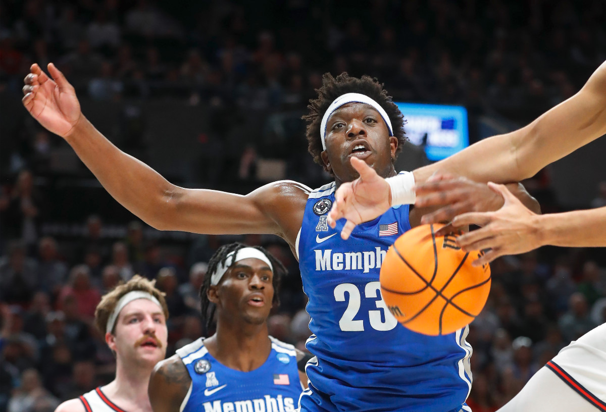 <strong>Tigers center Malcolm Dandridge tries to grab a rebound against Gonzaga during action on Saturday, March 19, 2022, at the NCAA tournament game in Portland, Oregon.</strong> (Mark Weber/The Daily Memphian)