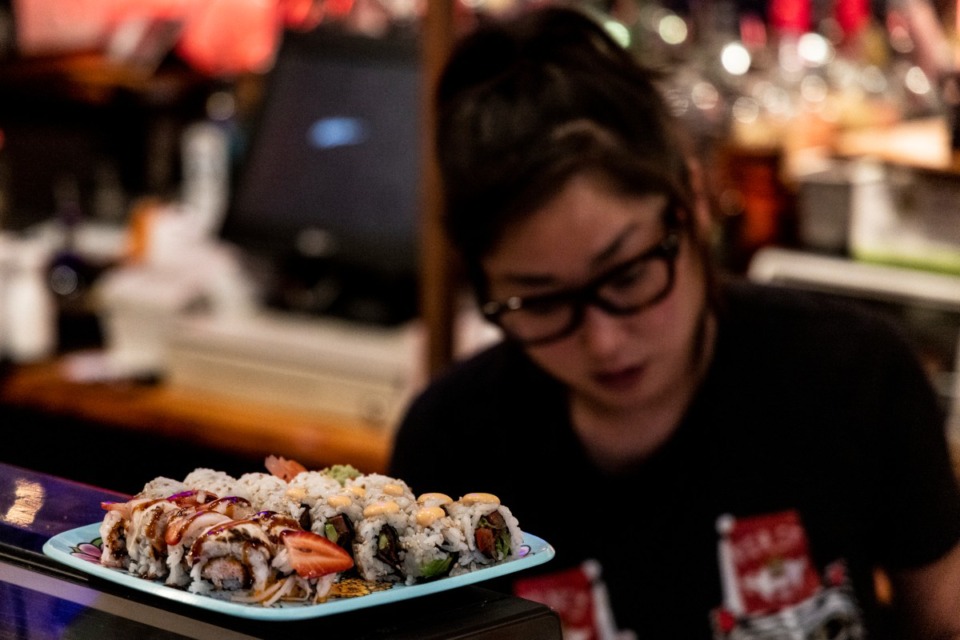 <strong>Sushi is ready to head to a table during chef Karen Carrier&rsquo;s Do Sushi pop-up at Bar DKDC in Cooper-Young.</strong> (Brad Vest/Special to The Daily Memphian)