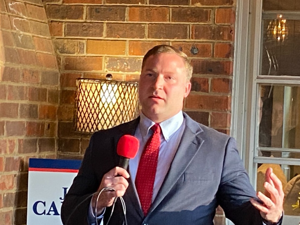 <strong>Jordan Carpenter is challenging incumbent county commissioner Brandon Morrison in the only contested Republican primary on the May ballot. And Carpenter has the backing of Morrison&rsquo;s four Republican colleagues on the commission.</strong> (Bill Dries/Daily Memphian)