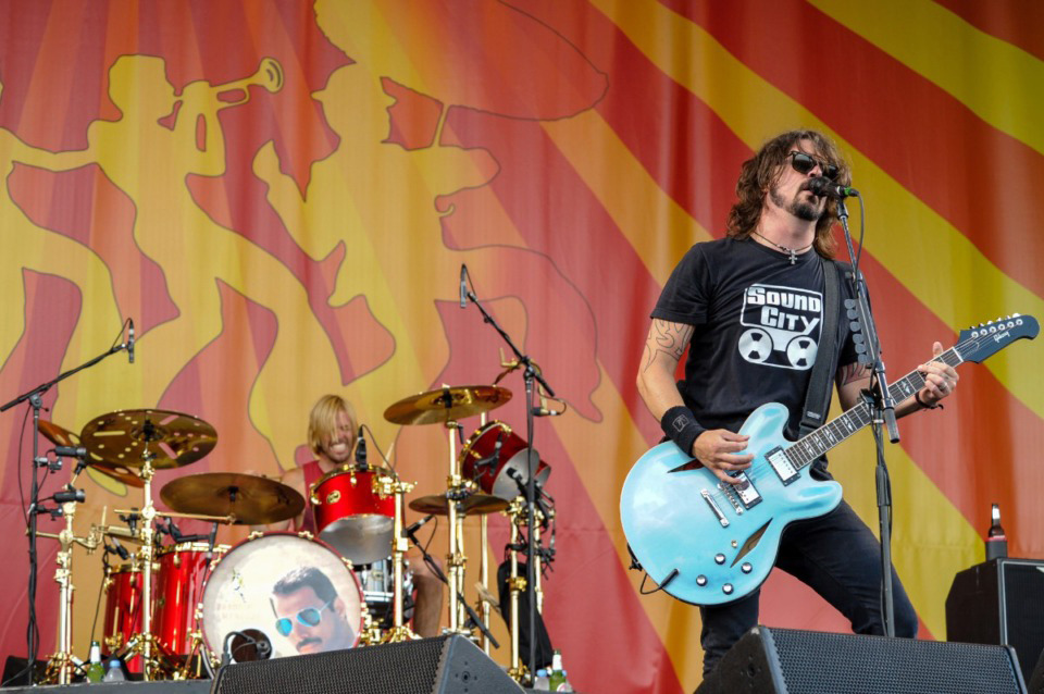 <strong>Taylor Hawkins, left, and Dave Grohl of the Foo Fighters performed at the New Orleans Jazz &amp; Heritage Festival in 2012.</strong> (Photo by Amy Harris/Invision/AP file)