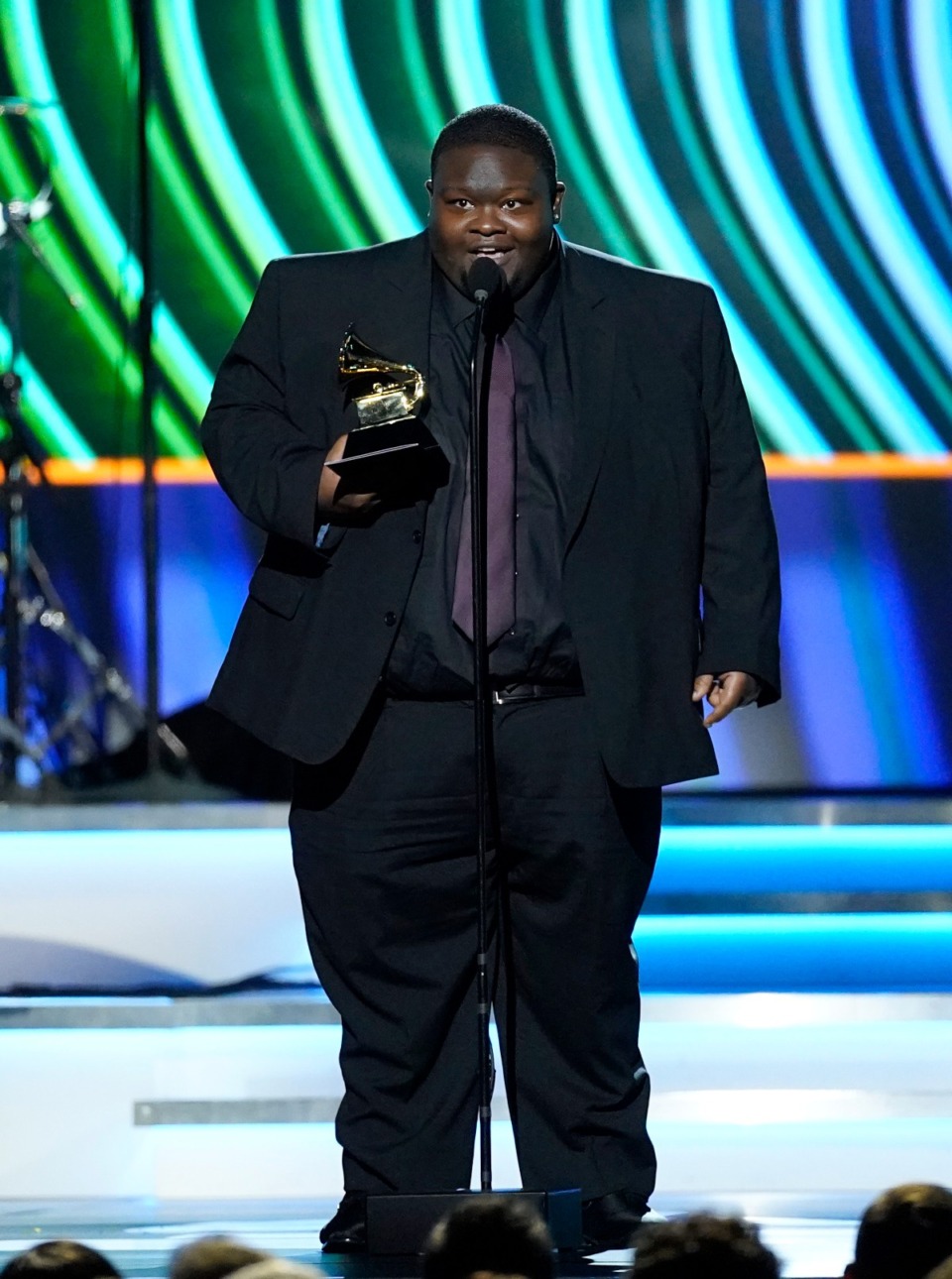 <strong>Christone "Kingfish" Ingram accepts the award for "662" at the 64th Annual Grammy Awards on Sunday, April 3, 2022, in Las Vegas.</strong> (AP Photo/Chris Pizzello)