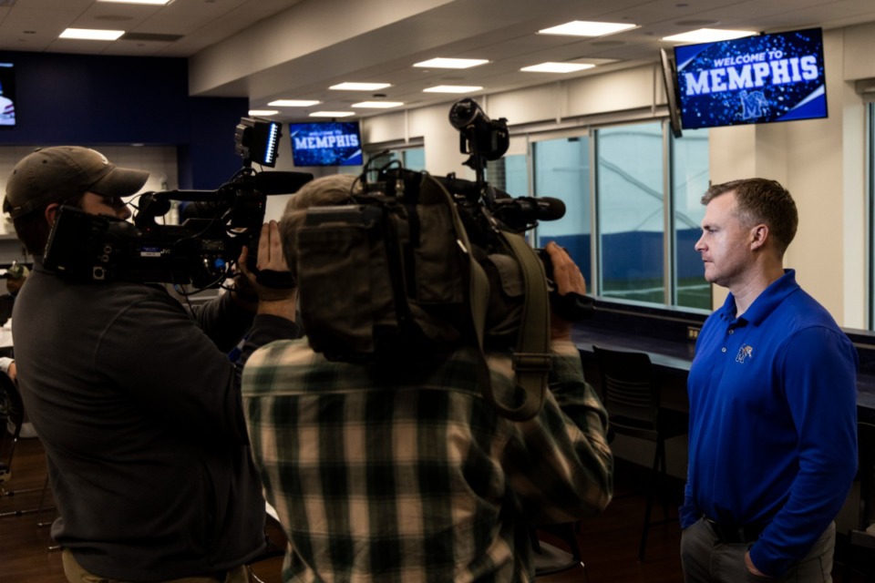 <strong>Matt Barnes, defensive coordinator at the University of Memphis, during a luncheon at the Billy J. Murphy Athletic Complex.</strong> (Brad Vest/Special to The Daily Memphian)