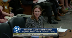 <strong>Elizabeth Stroecker, of the Tennessee Department of Safety, testifies against state Sen. Paul Bailey&rsquo;s bill.</strong> (Screenshot from General Assembly livestream)